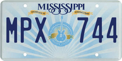 MS license plate MPX744