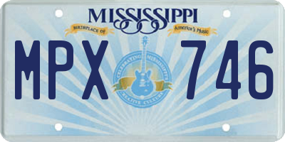 MS license plate MPX746