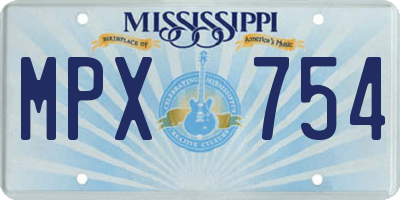 MS license plate MPX754