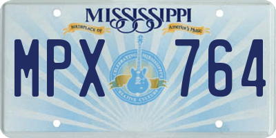 MS license plate MPX764