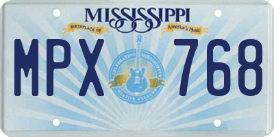 MS license plate MPX768