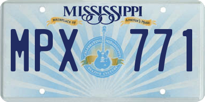 MS license plate MPX771