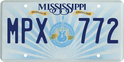 MS license plate MPX772
