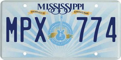 MS license plate MPX774