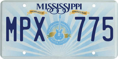 MS license plate MPX775