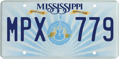 MS license plate MPX779