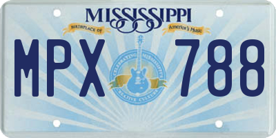 MS license plate MPX788