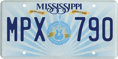 MS license plate MPX790