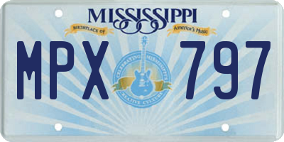 MS license plate MPX797