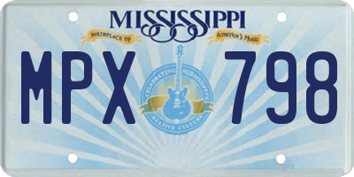 MS license plate MPX798