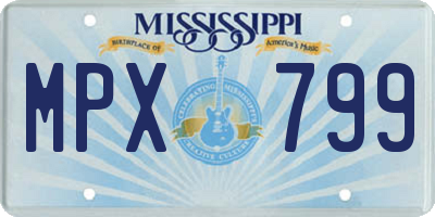 MS license plate MPX799