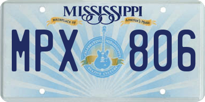 MS license plate MPX806