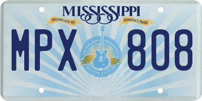 MS license plate MPX808