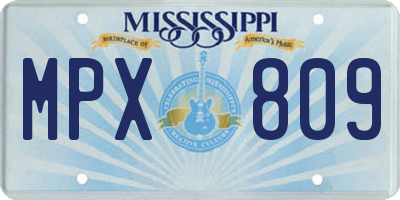 MS license plate MPX809