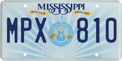 MS license plate MPX810