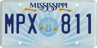 MS license plate MPX811