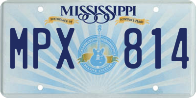 MS license plate MPX814