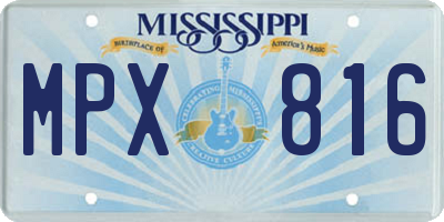 MS license plate MPX816