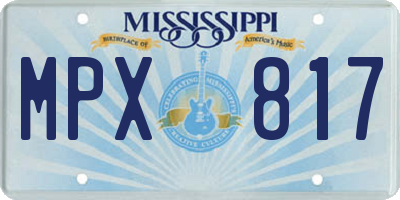 MS license plate MPX817