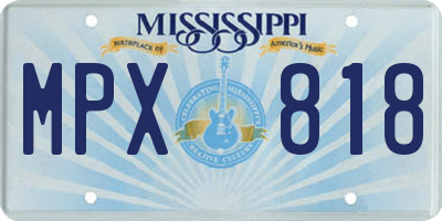 MS license plate MPX818