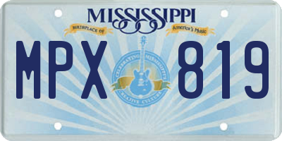 MS license plate MPX819