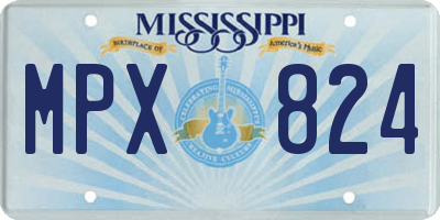 MS license plate MPX824