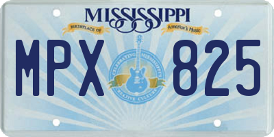 MS license plate MPX825