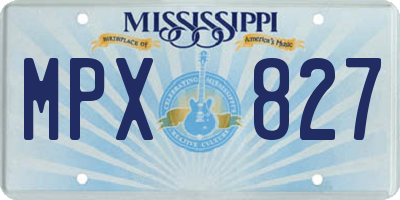 MS license plate MPX827