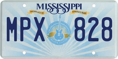 MS license plate MPX828