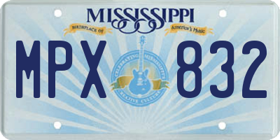 MS license plate MPX832