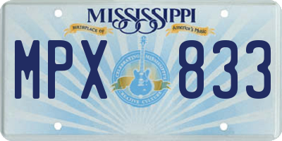 MS license plate MPX833