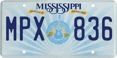 MS license plate MPX836