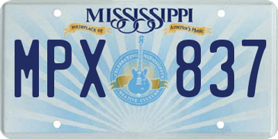 MS license plate MPX837