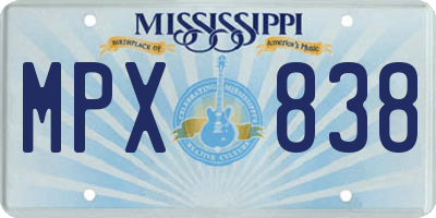 MS license plate MPX838
