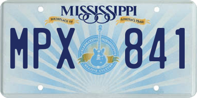 MS license plate MPX841
