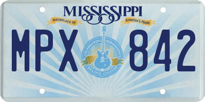 MS license plate MPX842