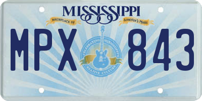MS license plate MPX843