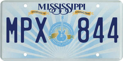 MS license plate MPX844