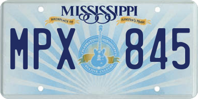 MS license plate MPX845