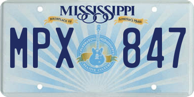 MS license plate MPX847