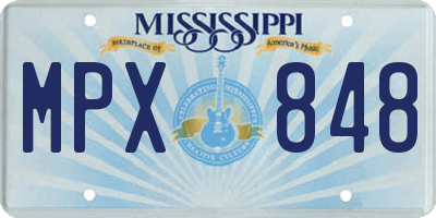 MS license plate MPX848