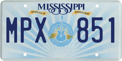 MS license plate MPX851