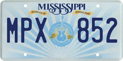 MS license plate MPX852