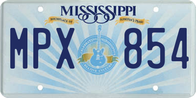 MS license plate MPX854
