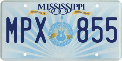 MS license plate MPX855