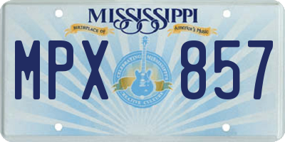 MS license plate MPX857