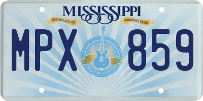 MS license plate MPX859