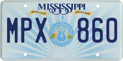 MS license plate MPX860