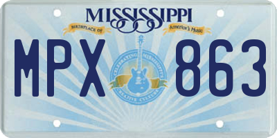 MS license plate MPX863