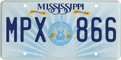 MS license plate MPX866